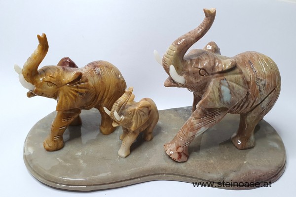 Elefanten Familie 3-teilig, Speckstein